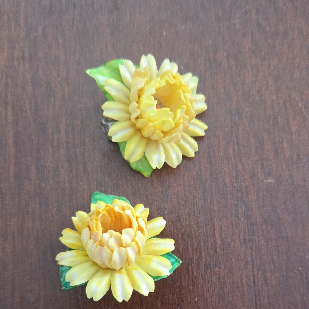 Yellow Floral Earrings